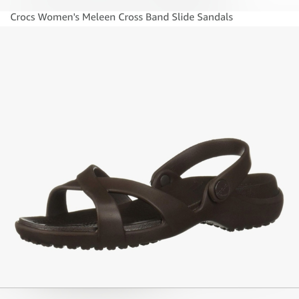 Crocs Women's Brown Cross-Band Slingback Sandals